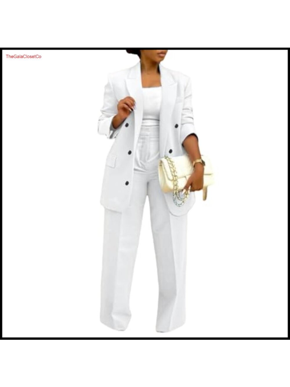 2 Piece Blazer & Wide Leg Pants Suit Set Business Casual